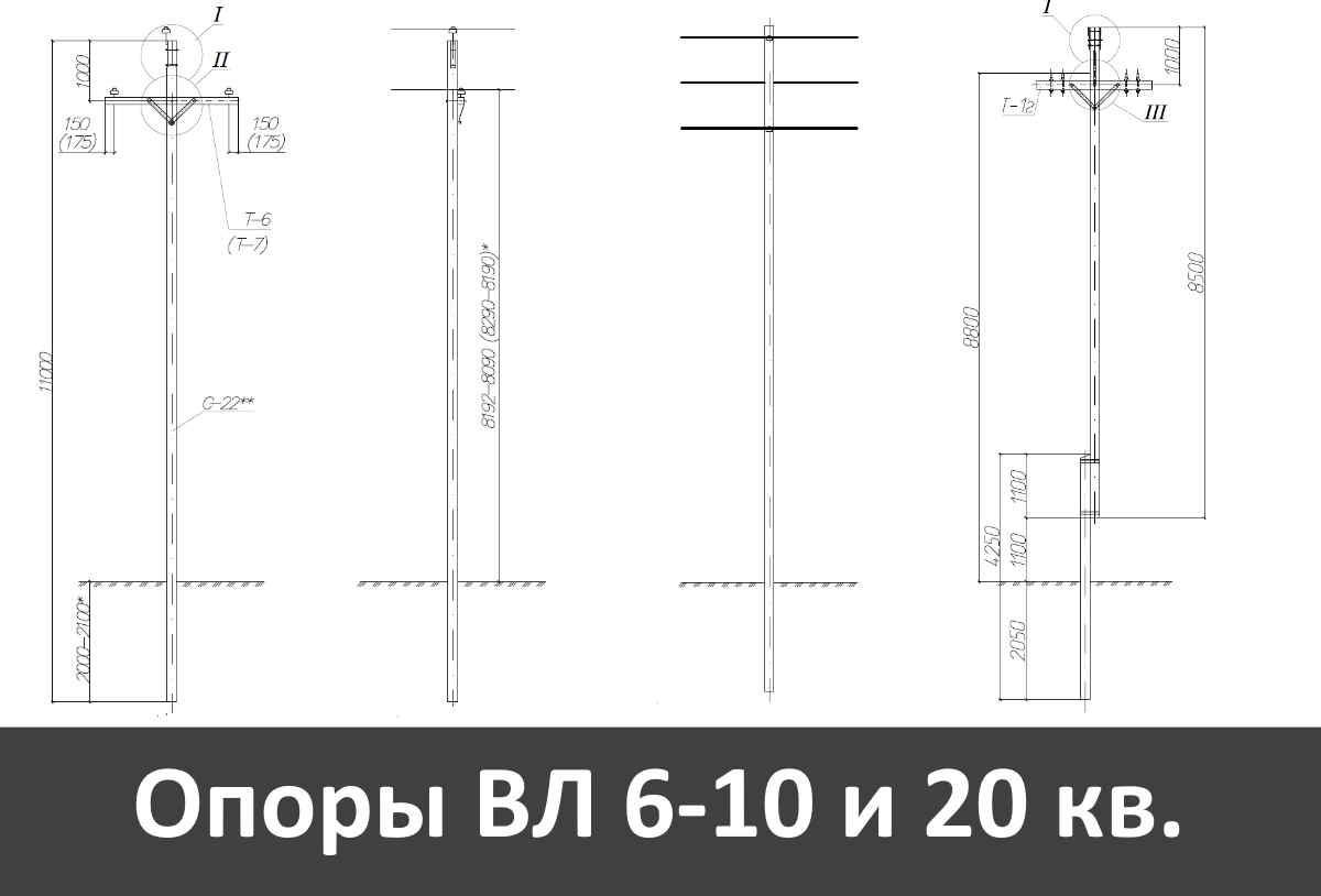 Опоры ВЛ 6-10 и 20 кв